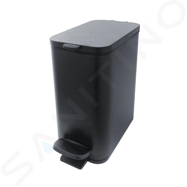 Nimco Cubos de basura - Cubo de basura con pedal 5 L, negro mate KOS 11005-90