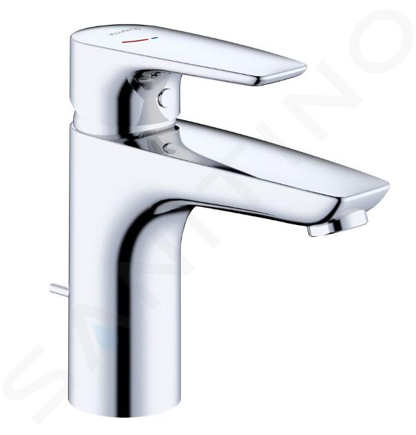 Kludi Pure&Solid - Miscelatore da lavabo, con sistema di scarico, EcoPlus, cromo 342930575WR4