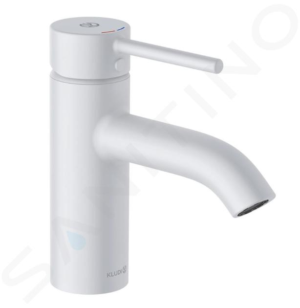 Kludi Bozz - Grifo de lavabo con desagüe Push-Open, blanco mate 382665376