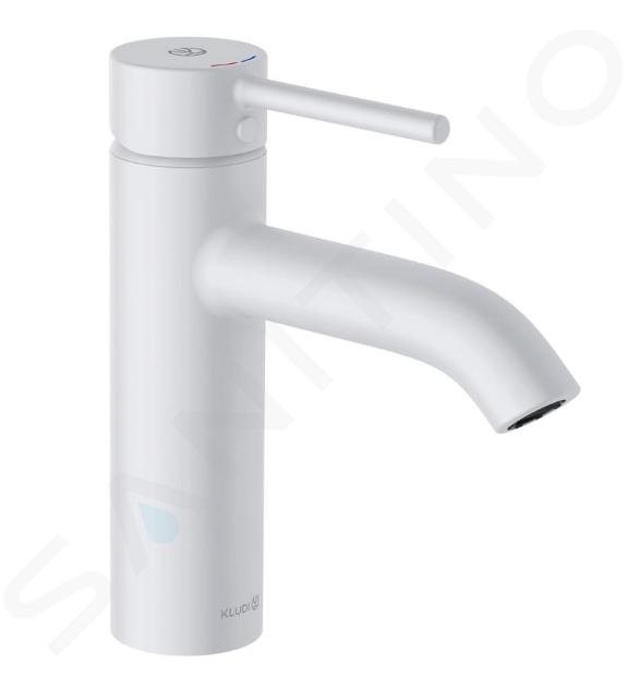 Kludi Bozz - Grifo de lavabo con desagüe Push-Open, blanco mate 382885376