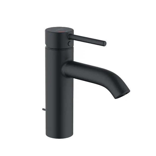 Kludi Bozz - grifo de lavabo, con caño, EcoPlus, negro mate 382933976