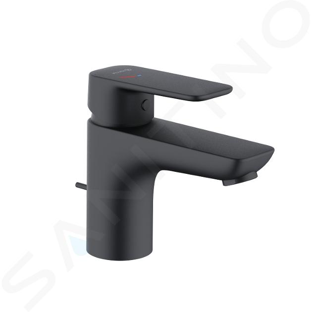 Kludi Pure&Style - grifo de lavabo, con caño, EcoPlus, negro mate 403883975