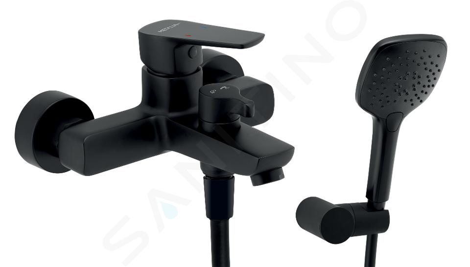 Novaservis Metalia 58 - Rubinetto per vasca da bagno con accessori, nero 58020,5