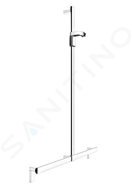 Keuco Axess - Barre de maintien avec barre de douche 100x130 cm, avec support de douche, chrome 35014011013