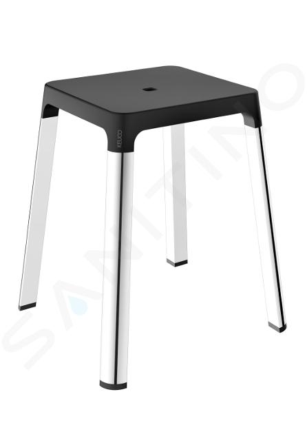 Keuco Axess - Tabouret de salle de bains, chrome/noir 35082010037