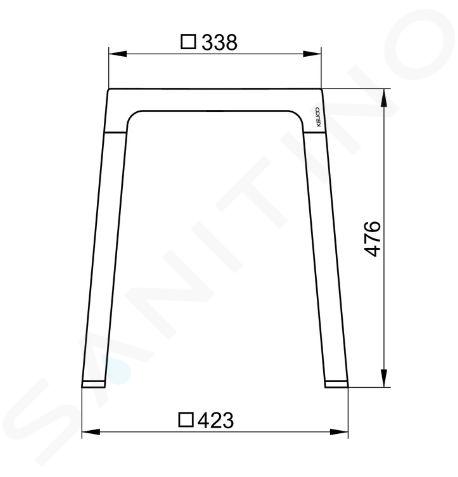 Keuco Axess - Sgabello da bagno, nero opaco 35082370037