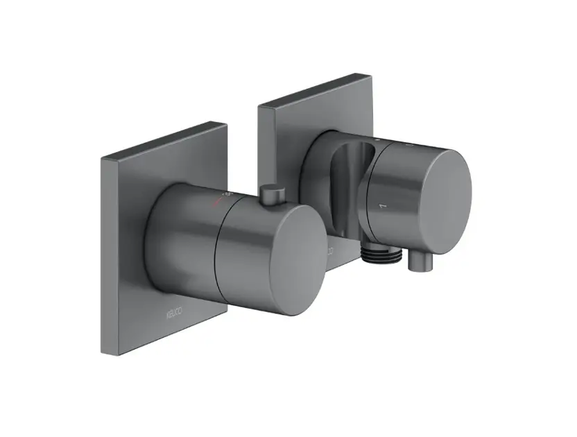 Keuco Edition 11 - Thermostatische inbouwkraan, voor 2 functies, geborsteld zwart chroom 51153131222