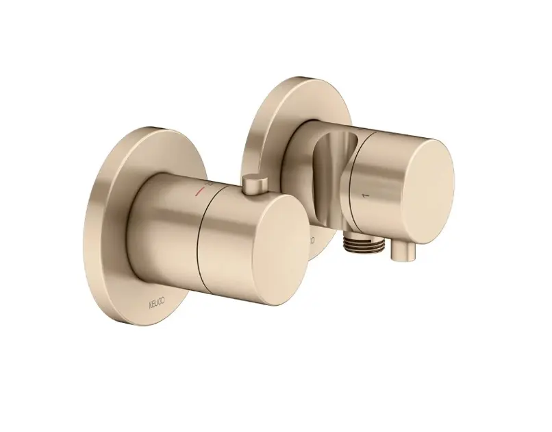 Keuco Edition 400 - Thermostatische inbouwkraan, voor 2 functies, geborsteld brons 51553031221