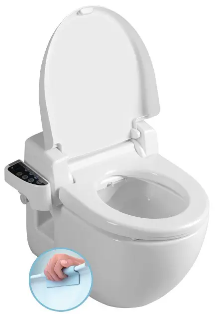 Sapho Brilla - Електронен биде с керамична част, SoftClose, без ръб, бял NB-R770D-1