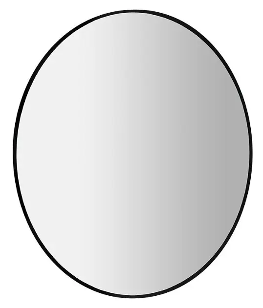 E-shop Sapho - Zrkadlo s LED osvetlením, priemer 80 cm, matná čierna 31255CI