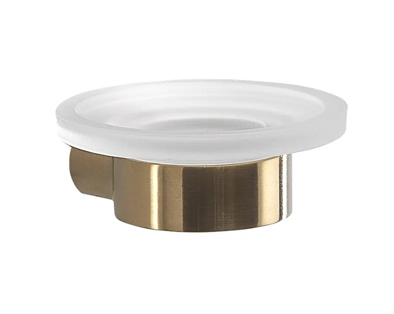 Sapho Gedy Pirenei - Seifenschale mit Halter, Gold matt/Glas Satin PI1188