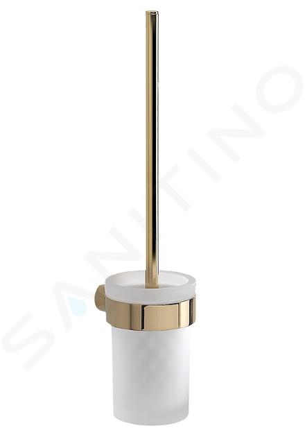 Sapho Gedy Pirenei - Wand-WC-Bürste mit Halter, Gold/Glas Satin PI330387