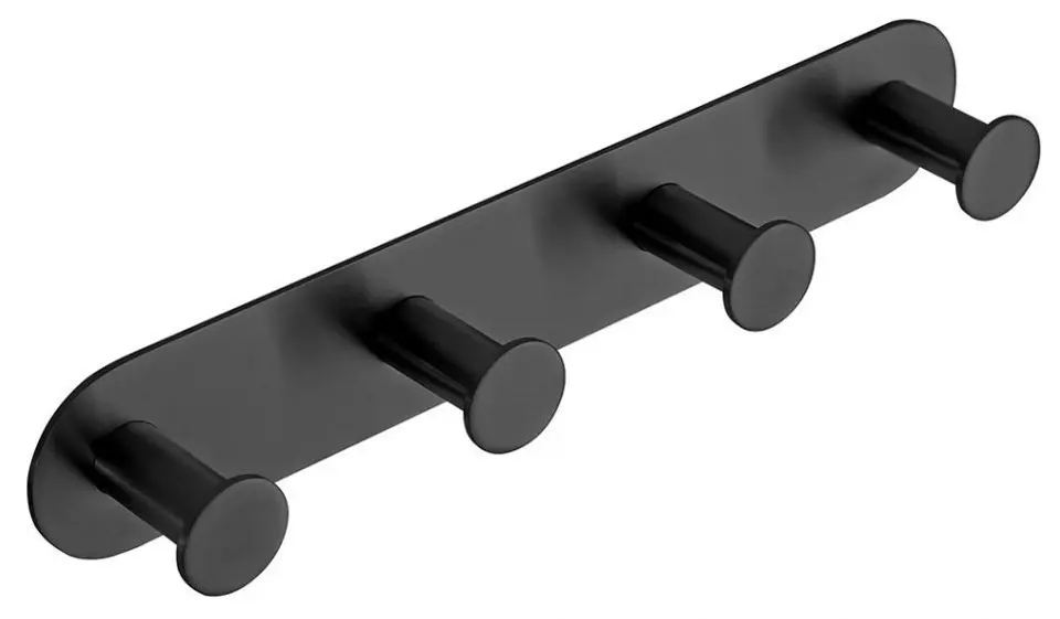 Sapho X-Round - S četiri kuke, mat crna XR221B