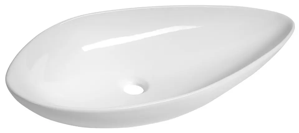 Sapho Ovali - Lavabo sobre encimera, 39x74 cm, sin rebosadero, blanco TU0713