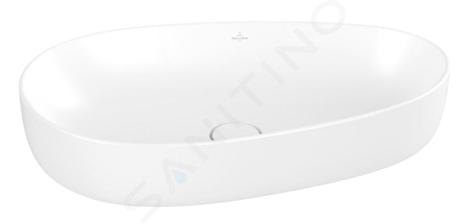 Villeroy & Boch Antao - Aufsatzwaschtisch 65x40 cm, ohne Überlauf, CeramicPlus, Stone White 4A7465RW