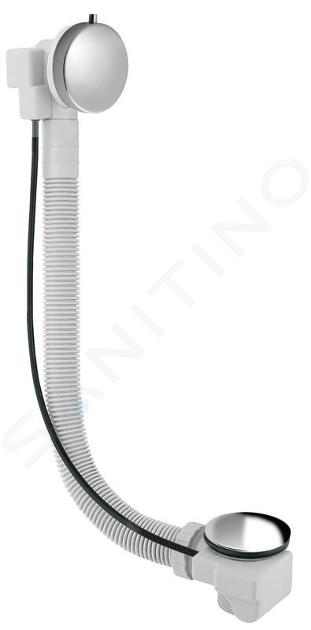 Sapho Senator - Badafvoer- en overloopgarnituur met bowden-kabel, lengte 550 mm, afvoerplug 72 mm, rvs VR115528