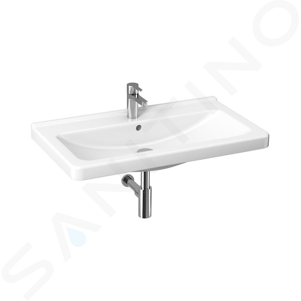 Jika Cubito - Lavabo 850x485 mm, con troppopieno e foro per miscelatore, bianco H8104260001041