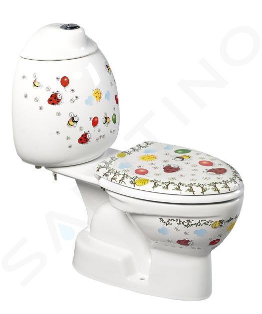 Sapho Kid - WC monoblocco per bambini con cassetta, scarico