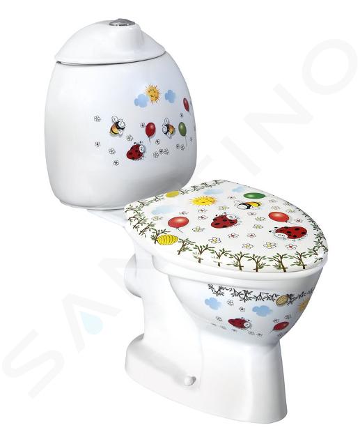 Sapho Kid - Gyermek WC-kombó mosdókagylóval, hátsó hulladékgyűjtővel, színes nyomtatással CK311.400.0F