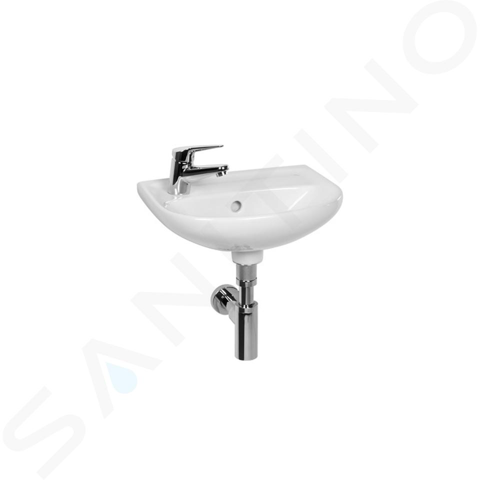 Jika Lyra plus - Lavabo 400x310 mm, con rebosadero, con agujero para grifo a la izquierda, blanco H8153810001051