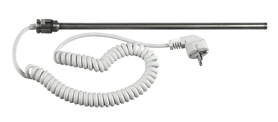 Élément Chauffant Pour Radiateur MEG - 1000W Blanc - Tige Thermostatique G 1/2" Avec Réglage 30-60°C - IPX4