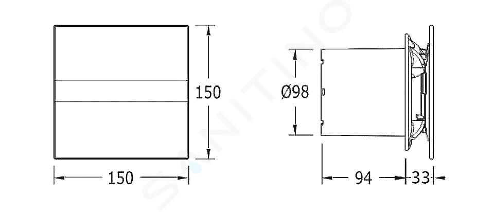 Cata, Extractor baño, Modelo e- 150 Gth, Extractor de baño Serie e Glass, Ventilador Extractores de aire, Extractor baño silencioso, Extractor  aire para baño