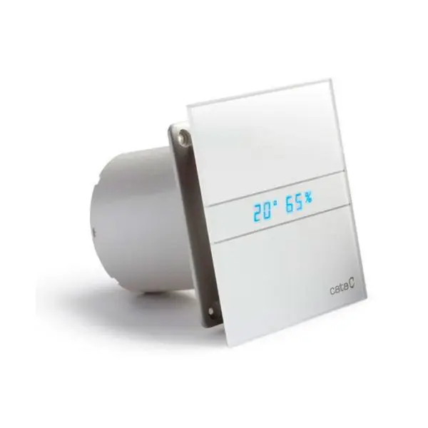 Sapho Cata E - Kúpeľňový ventilátor axiálny s automatom E-150 GTH, 21 W, potrubie 150 mm, biela 00902200