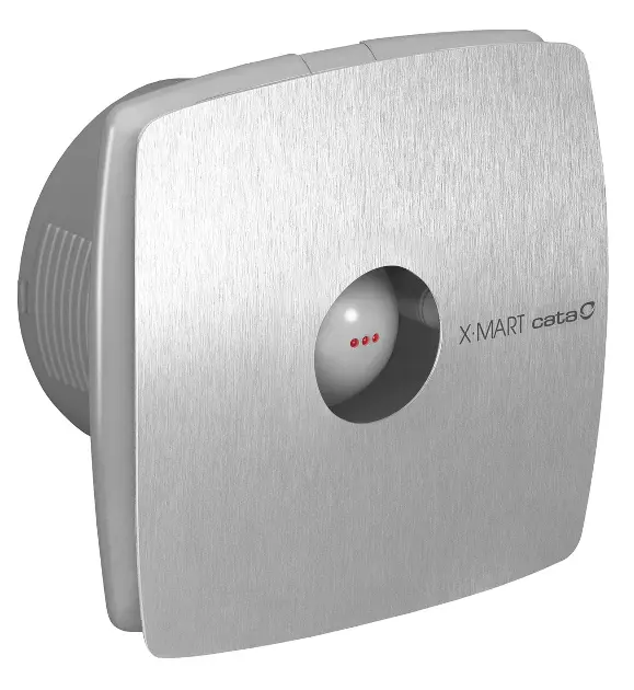 Sapho Cata X-Mart - Fürdőszobai axiálventilátor időzítővel X-MART 10T, 15W, csatorna 100 mm, rozsdamentes acél 01041000