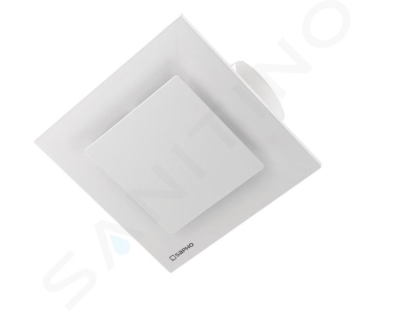 Sapho Tecto - Aérateur axial temporisé, de plafond, 20 W, tuyau 100 mm, blanc TC202