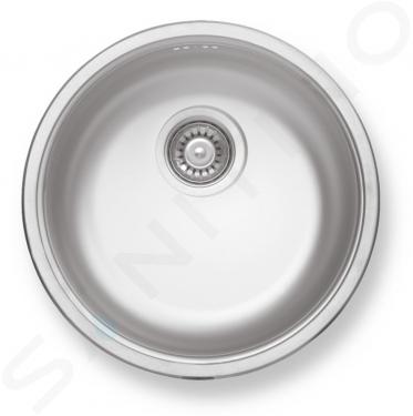 Novaservis Spoelbakken - Spoelbak rond, diameter 43 cm, met overloop, rvs DR43