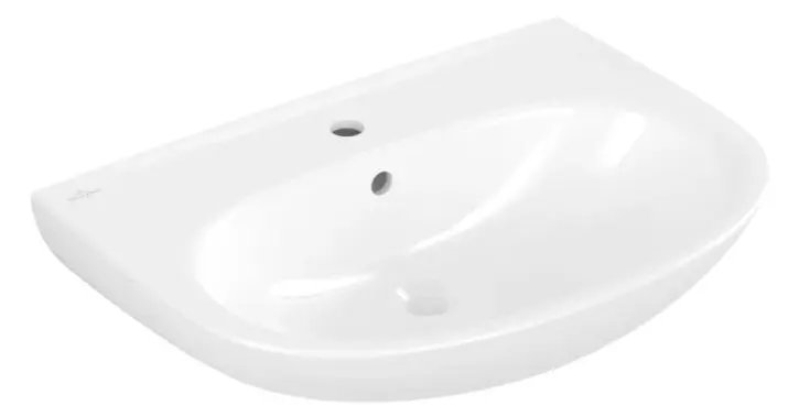 Villeroy & Boch O.novo - Umyvadlo 55x44 cm, s přepadem, otvor pro baterii, CeramicPlus, alpská bílá 4A4055R1