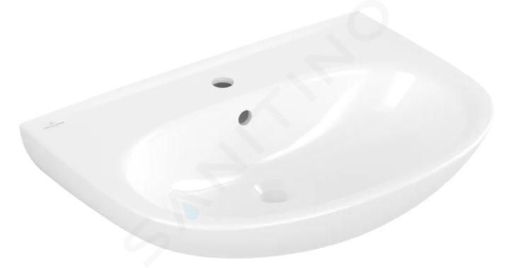 Villeroy & Boch O.novo - Lavabo 65x48 cm, con rebosadero, agujero para grifo, CeramicPlus, blanco alpino 4A4065R1