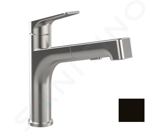 Villeroy & Boch Junis - Grifo de fregadero con ducha extraíble, negro mate 92820006