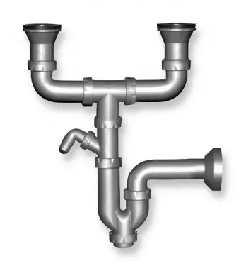 Novaservis Sifones - Sifón para fregadero doble 49 mm sin rebosadero, plástico NSP22