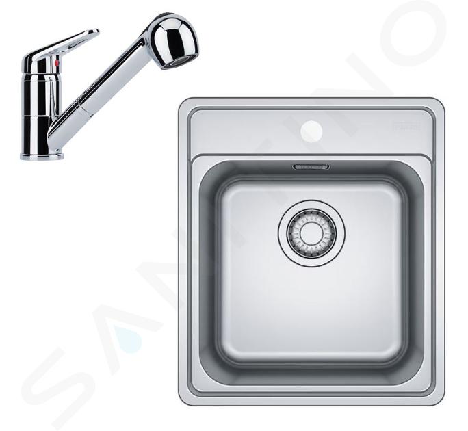 Franke Seturi - Set bucătărie N89, chiuvetă inox BCX 610-42 și baterie FC 9547.031, crom 101.0700.672