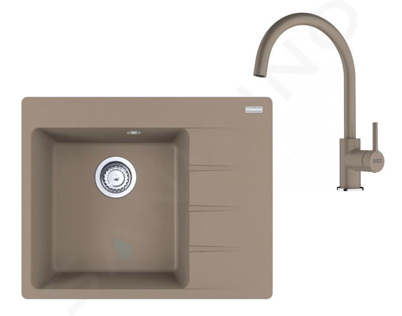 Franke Sets - Keukenset G270KA, fragraniet spoelbak CNG 611-62 TL/2 en keukenkraan FC 6018.424, cashmere 114.0700.669