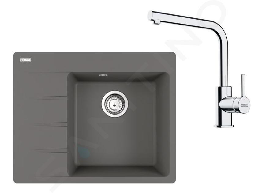 Franke Colonnes - Set de cuisine G248ŠK, évier en fragranit CNG 611-62 TL/7 + robinet FS 3230.031, gris pierre / chrome 114.0700.678