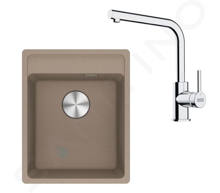 Franke Sety - Kuchynský set G253KA, fragranitový drez MRG 610-37 RTL a batéria FS 3230.031, kašmír/chróm 114.0700.696