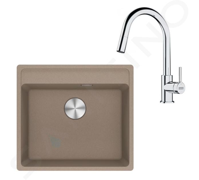 Franke Sets - Keukenset G254KA, fragraniet spoelbak MRG 610-52 RTL en keukenkraan FS 3229.031, cashmere/chroom 114.0700.701