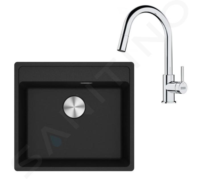 Franke Colonnes - Set de cuisine G254O, évier en fragranit MRG 610-52 + robinet  FS 3229.031, onyx / chrome 114.0700.703