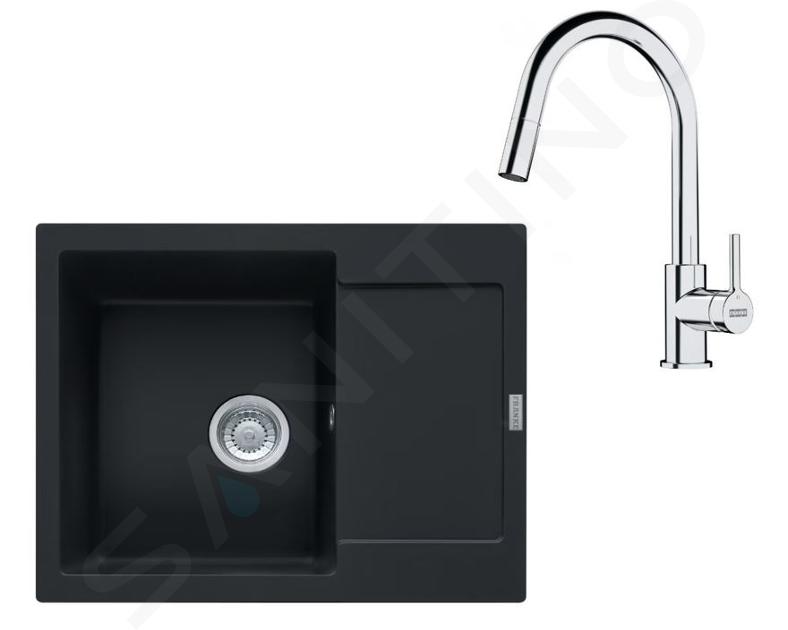 Franke Colonnes - Set de cuisine G256MČ, évier en fragranit MRG 611-62 + robinet FS 3229.031, noir mat / chrome 114.0700.711