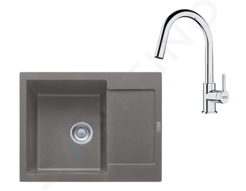 Franke Colonnes - Set de cuisine G256ŠK, évier en fragranit MRG 611-62 + robinet FS 3229.031, gris pierre / chrome 114.0700.713