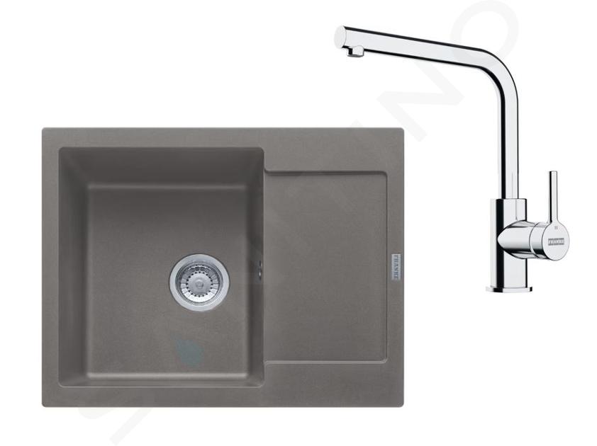 Franke Colonnes - Set de cuisine G257ŠK, évier en fragranit MRG 611-62 + robinet FS 3230.031, gris pierre / chrome 114.0700.716