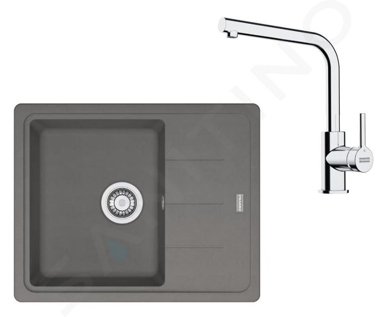 Franke Sety - Kuchynský set G262ŠK, fragranitový drez BFG 611-62 a batéria FS 3230.031, sivý kameň/chróm 114.0700.733