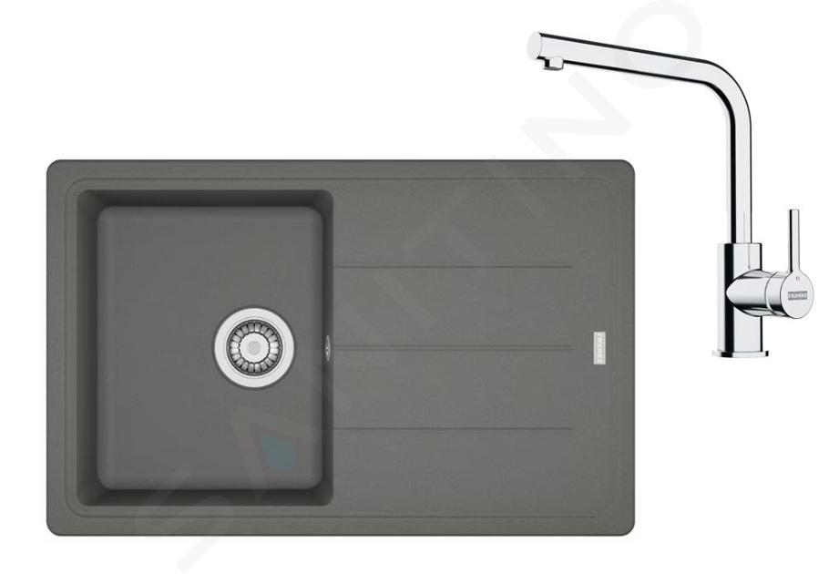 Franke Sety - Kuchynský set G263ŠK, fragranitový drez BFG 611-78 a batéria FS 3230.031, sivý kameň/chróm 114.0700.738