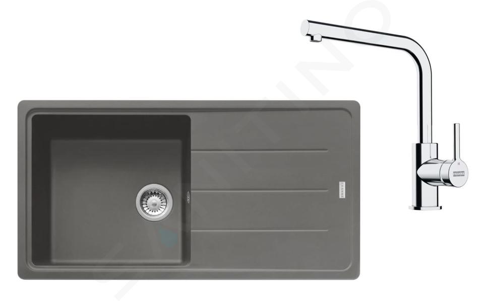 Franke Colonnes - Set de cuisine G264ŠK, évier en fragranit BFG 611 + robinet FS 3230.031, gris pierre / chrome 114.0700.743