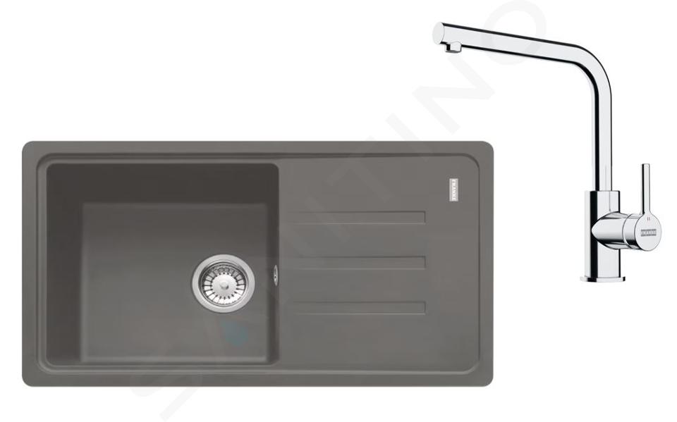 Franke Colonnes - Set de cuisine G268ŠK, évier en fragranit BSG 611-78/39 + robinet FP 3230.031, gris pierre / chrome 114.0700.761