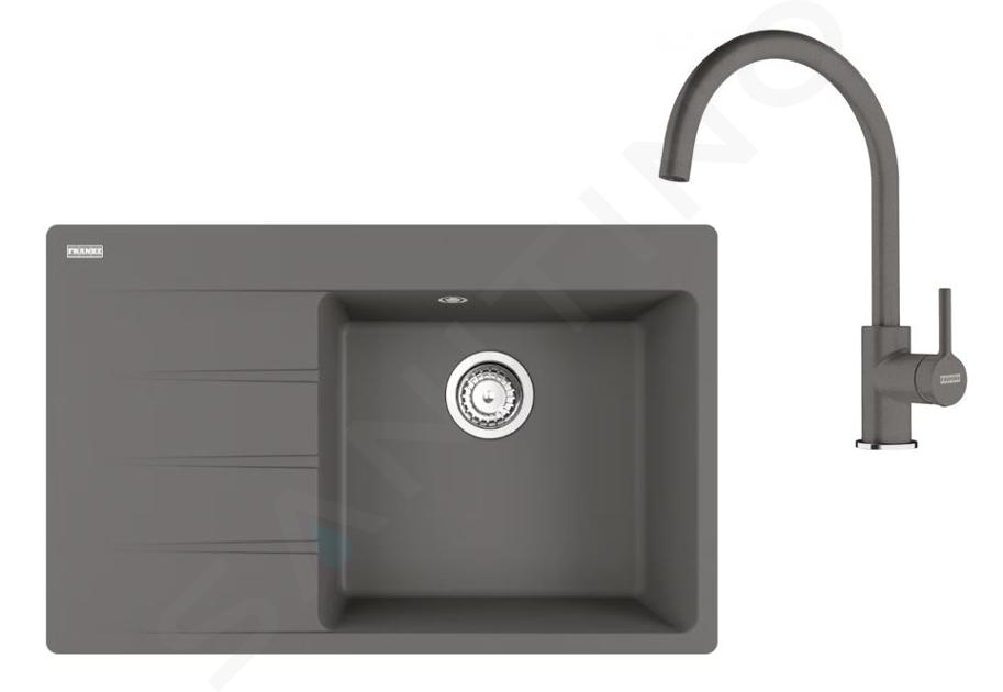 Franke Colonnes - Set de cuisine G271ŠK, évier en fragranit CNG 611-78 TL/7 + robinet FC 6018.084, gris pierre 114.0700.776