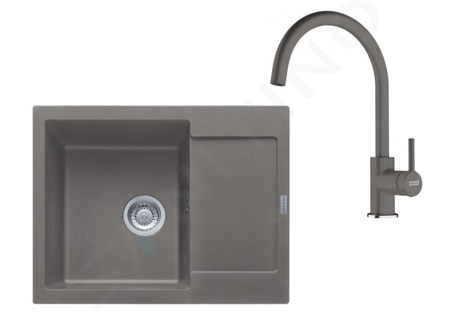 Franke Colonnes - Set de cuisine G275ŠK, évier en fragranit  MRG 611-62 + robinet FC 6018.084, gris pierre 114.0700.793