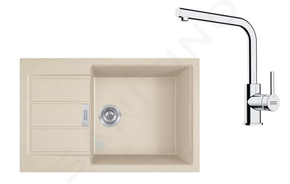 Franke Sets - Keukenset T116BE, tectonite spoelbak S2D 611-78 XL en keukenkraan FS 3230.031, beige/chroom 143.0687.401